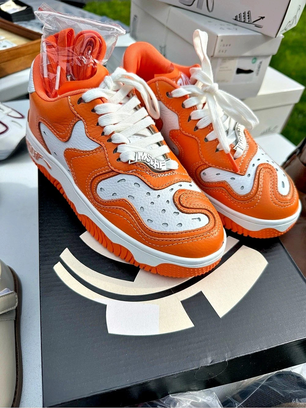 MSCHF Super Normal 2 "Orange Milk" Orange & White Sneakers